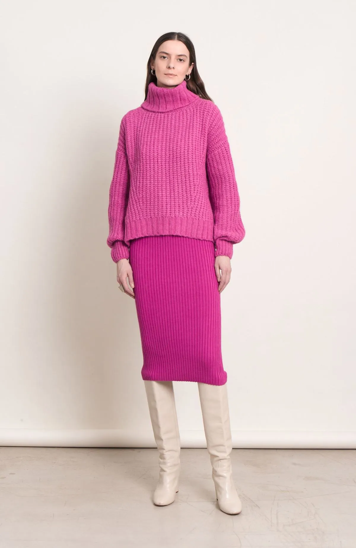 ALI SWEATER - FUSHCIA