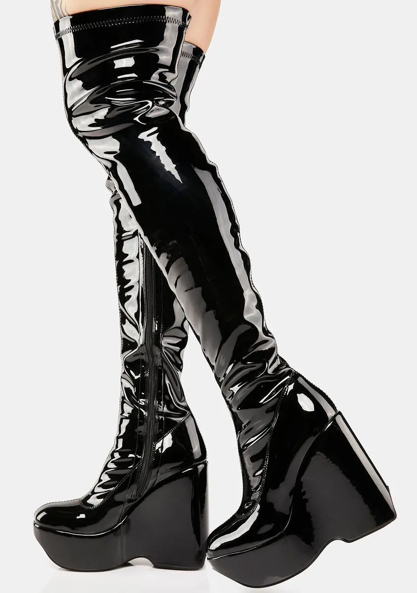 Amalfi Patent Thigh-High Boots-