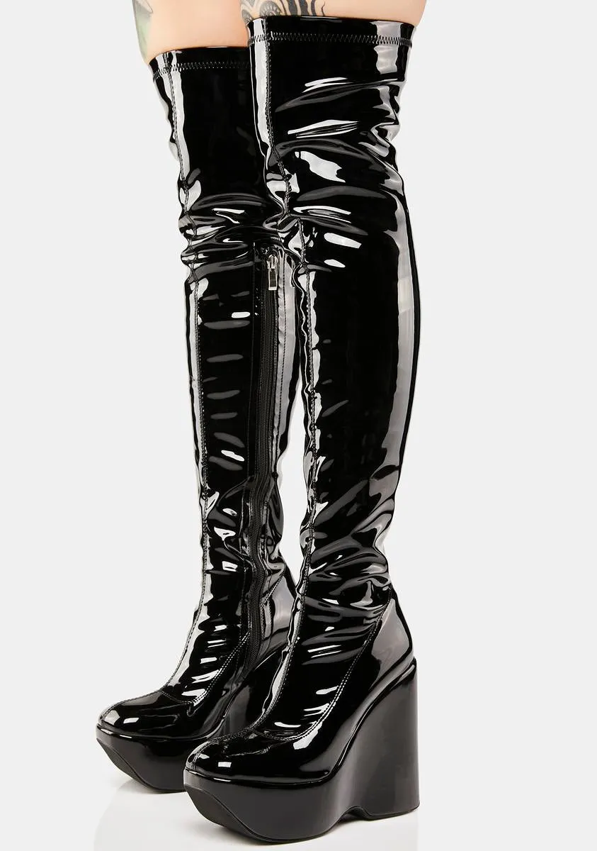 Amalfi Patent Thigh-High Boots-