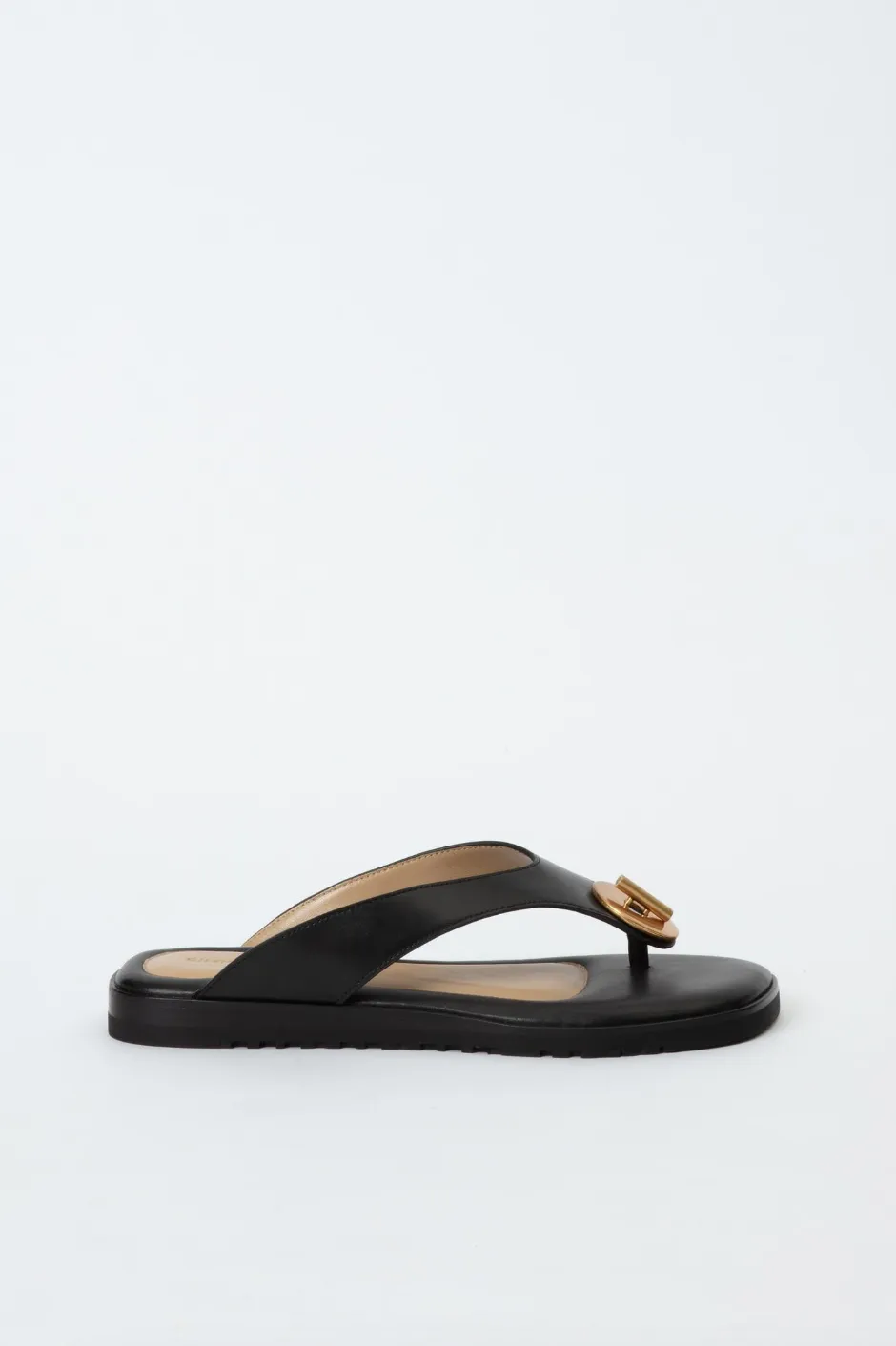 Asher Leather Thong Sandal - Black