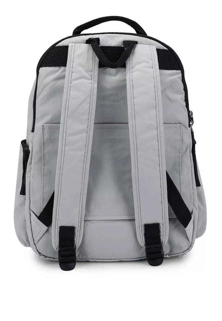 BAGSTATION Contrast Zip Nylon Large Backpack