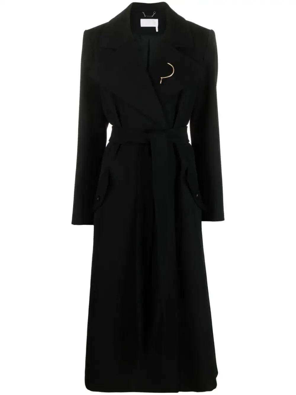 Belted virgin wool coat