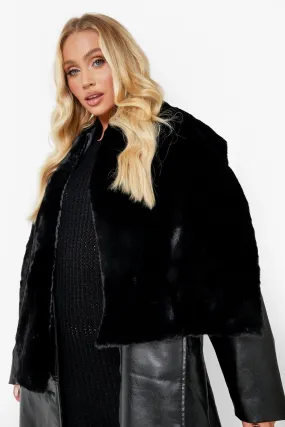 Black Faux Fur Scarf