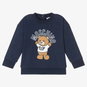 Blue Cotton Logo Sweatshirt