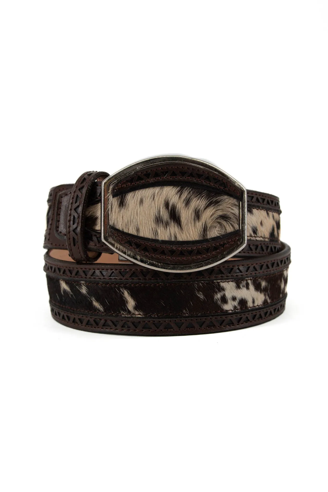 Cowhide Laser Cut Cowboy Belt