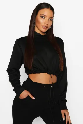 Drawcord Cropped Hoodie