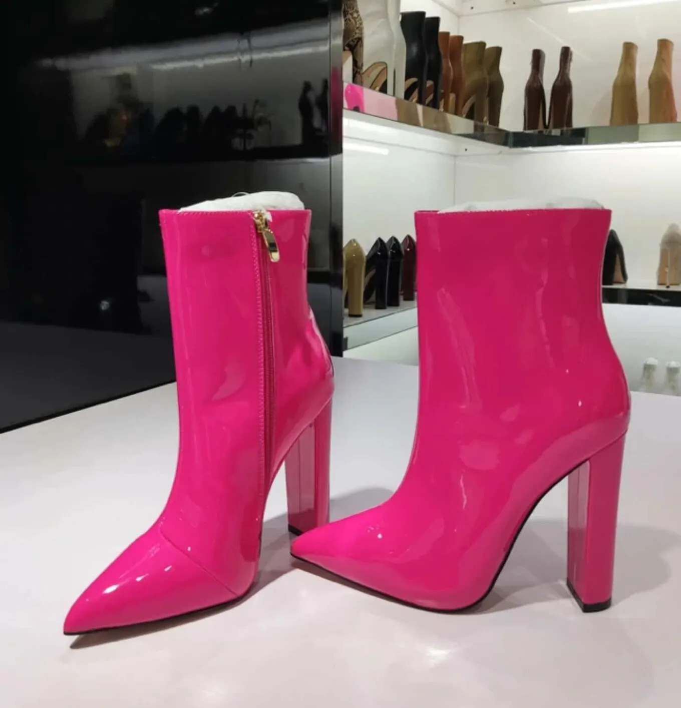 Giaro ALIA FUCHSIA SHINY ANKLE BOOTS