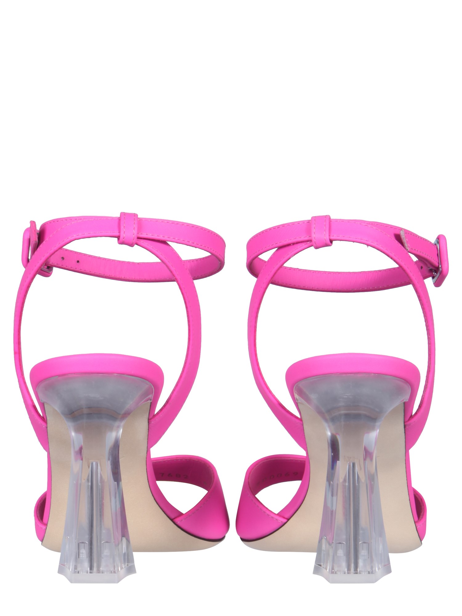 GIUSEPPE ZANOTTI    PLEXI HEELED LEATHER SANDALS