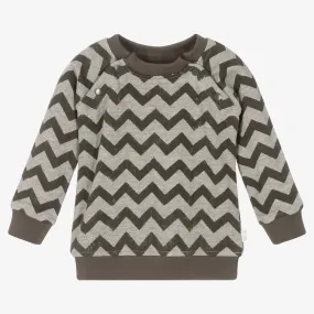 Grey Cotton Zigzag Sweatshirt