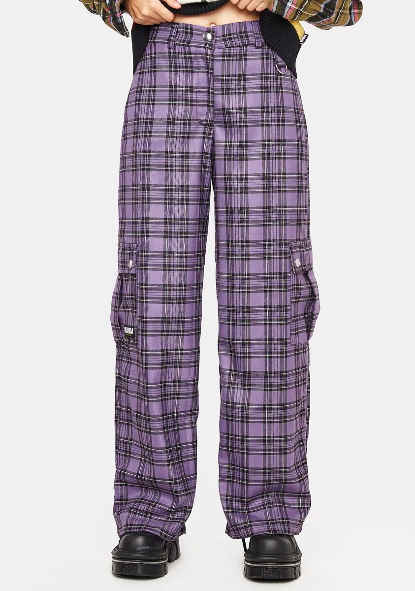 Harlow Plaid Utility Pants-