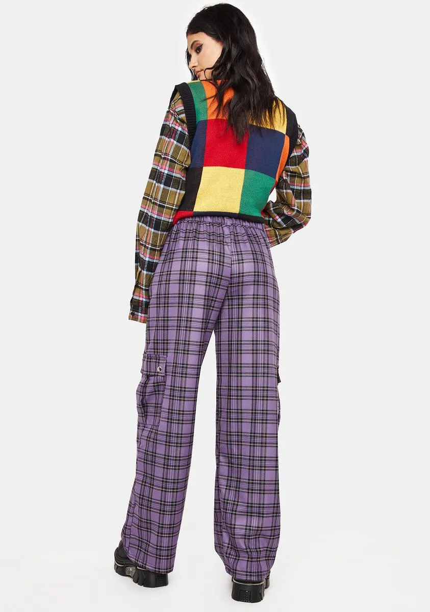 Harlow Plaid Utility Pants-