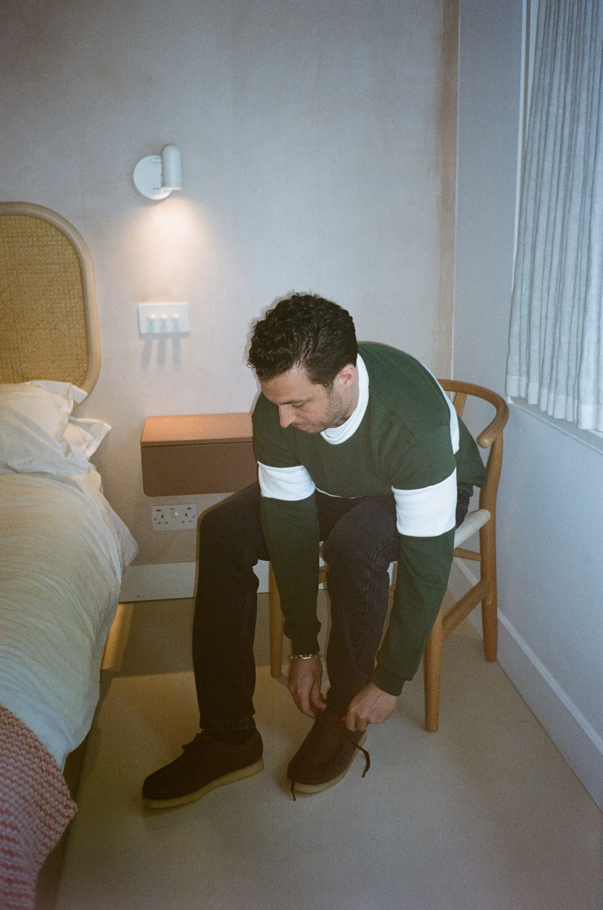 HIGH GREEN PANEL SWEATER - FOREST