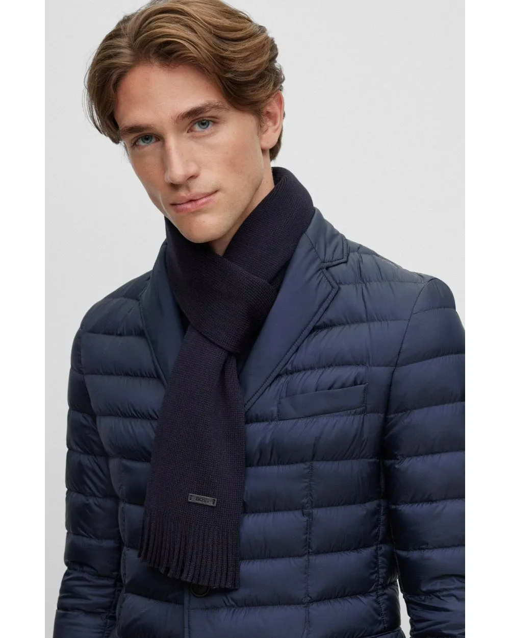 Mens Ruschel Scarf Navy 