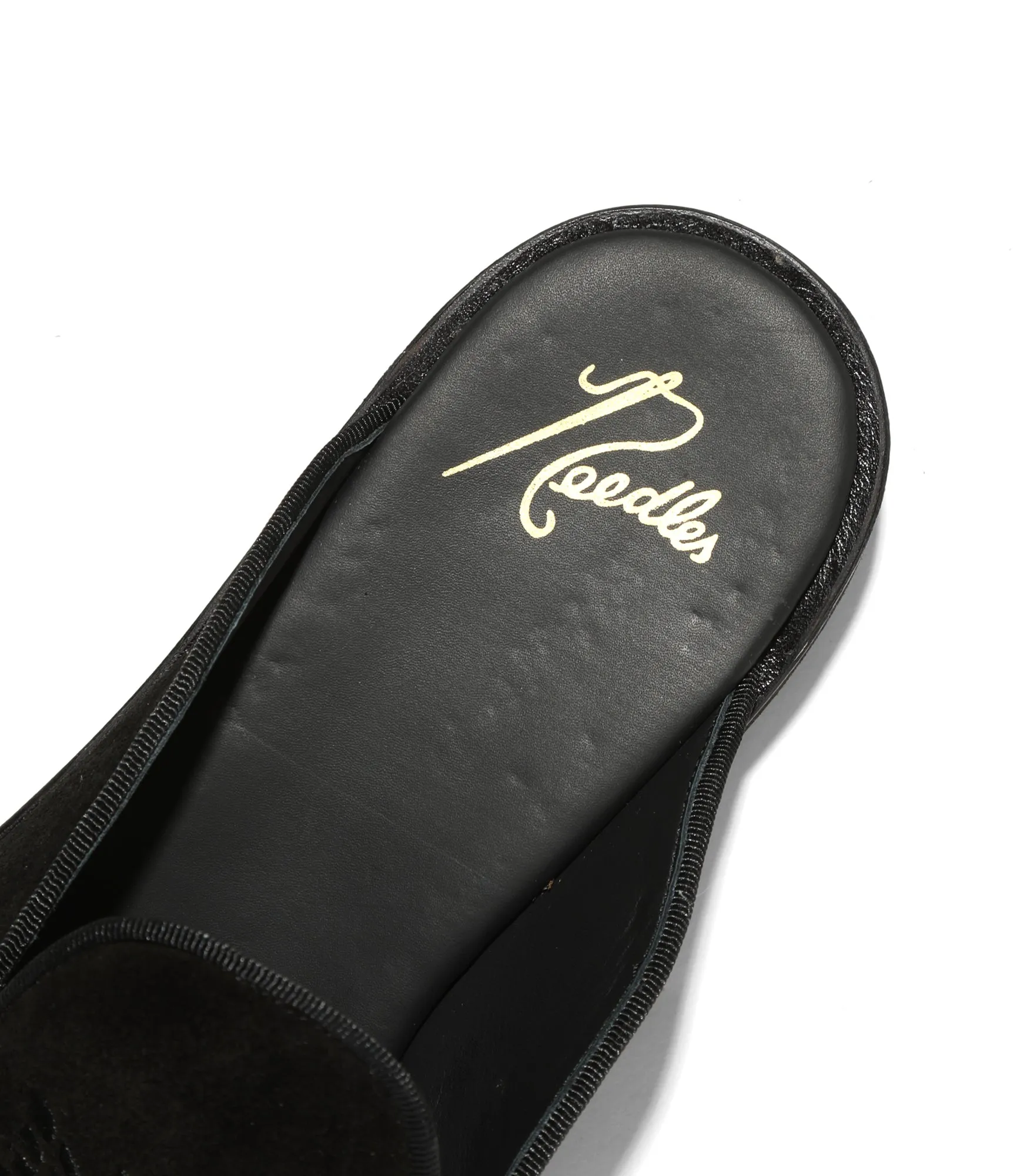 Papillon Embroidered Slip-In –Black Suede