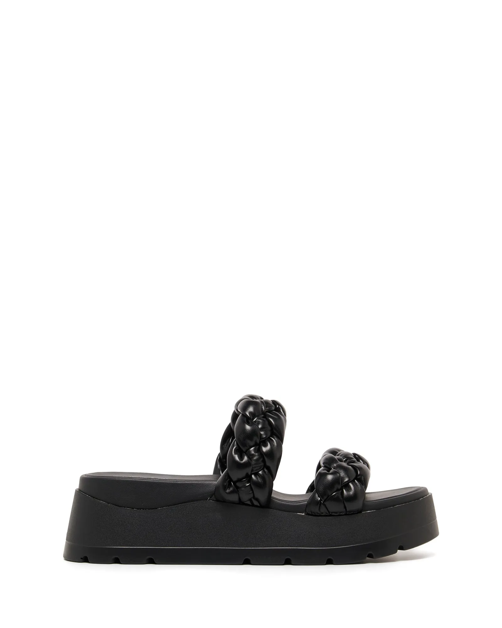 Paradise Flatform Sandal Black Smooth