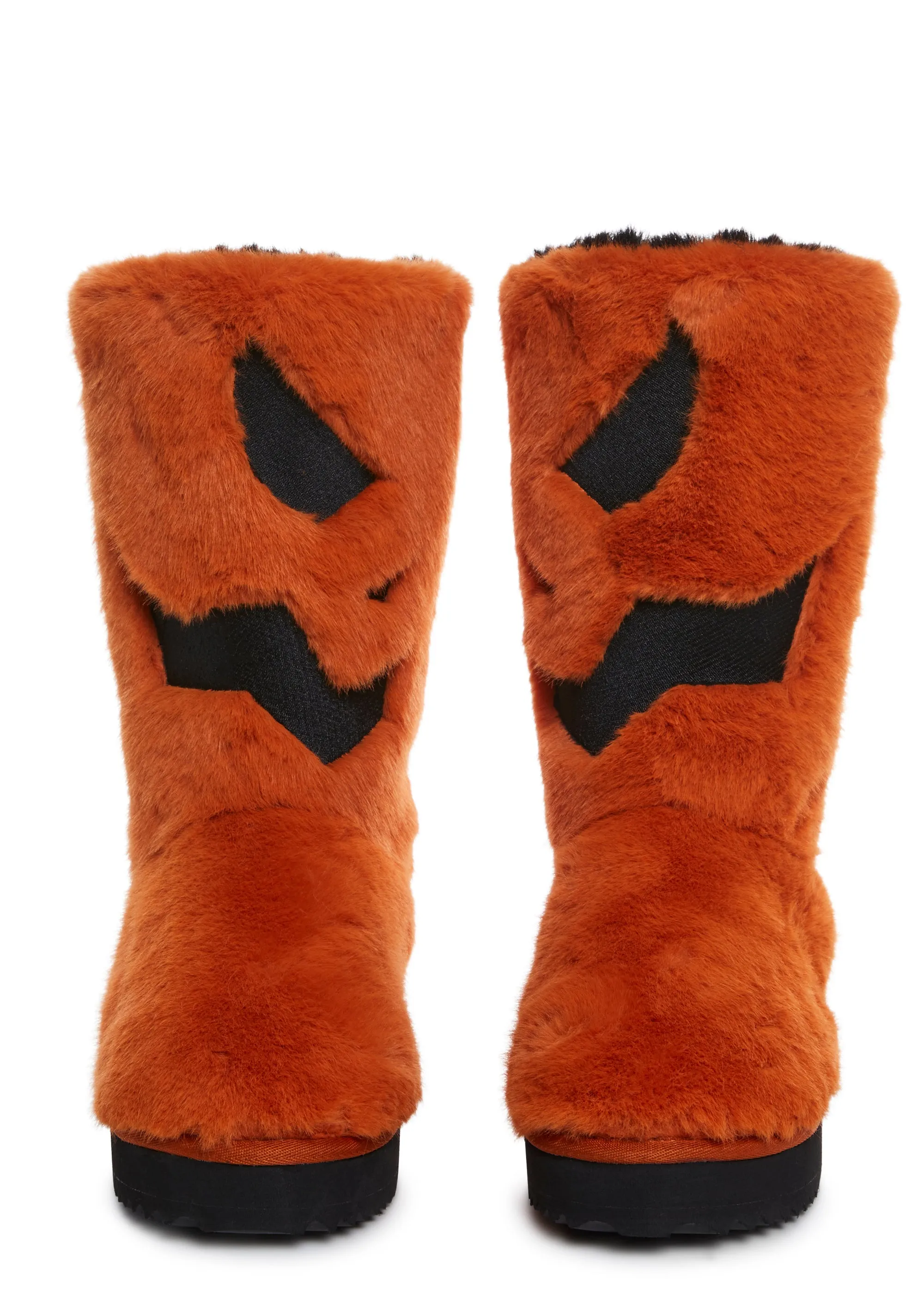 Plush Pumpkin Slipper Boots-