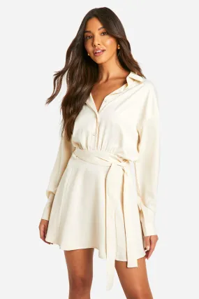 Satin Shirt Dress