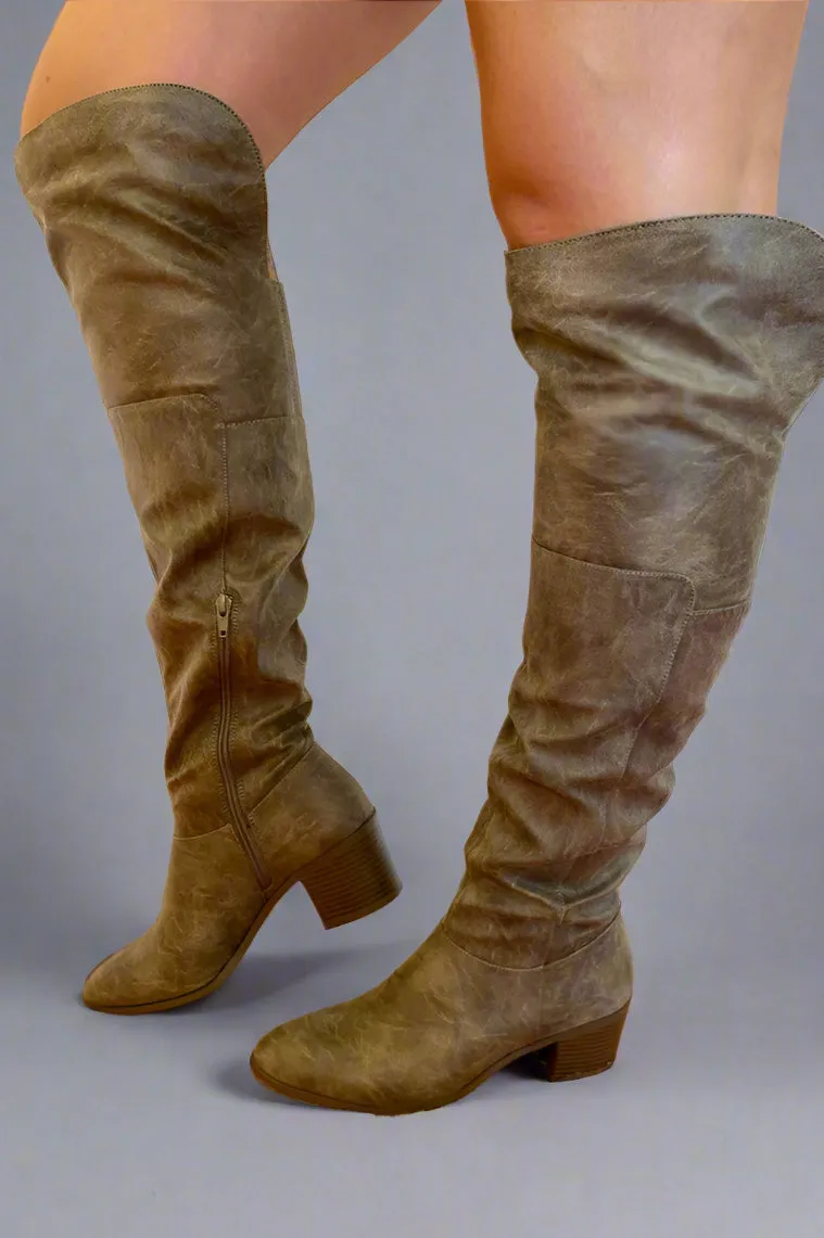 Topanga Knee High Boots Taupe