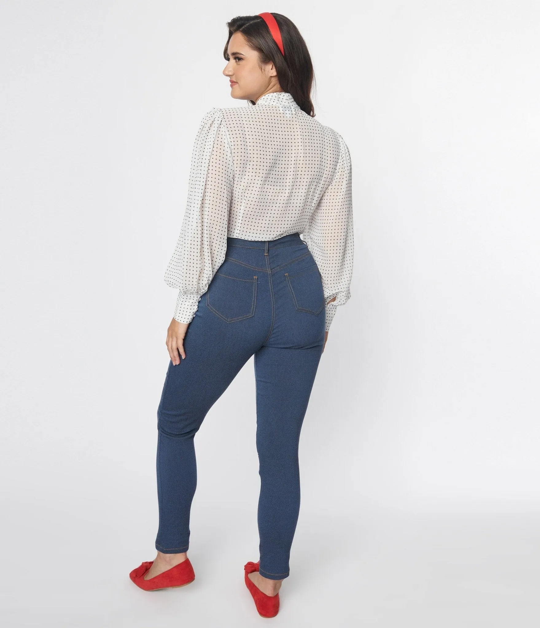 Unique Vintage Indigo Denim Cuffed Jeans
