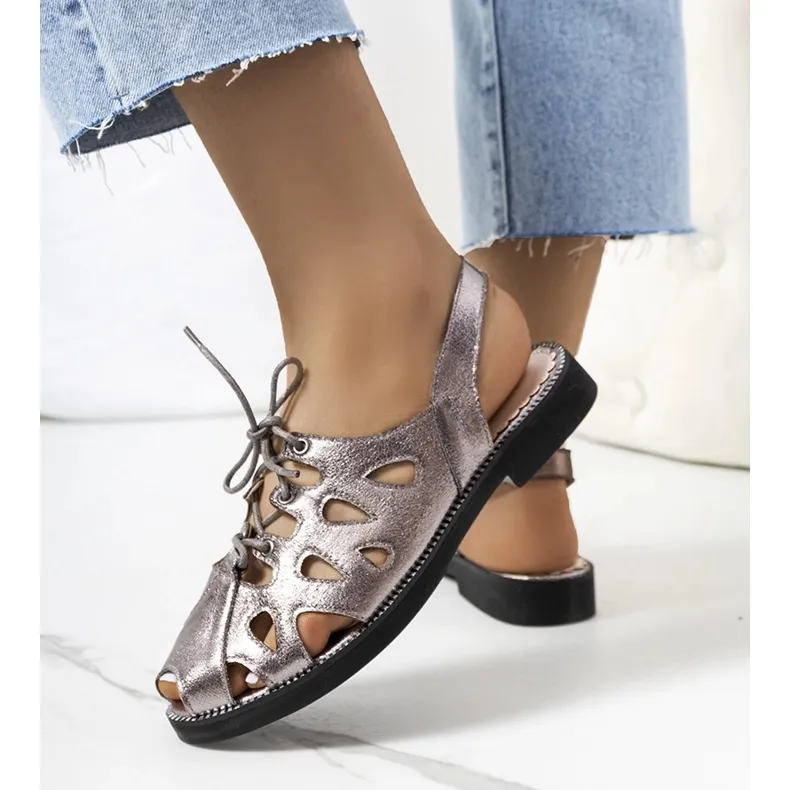 Vlis gray lace-up sandals grey